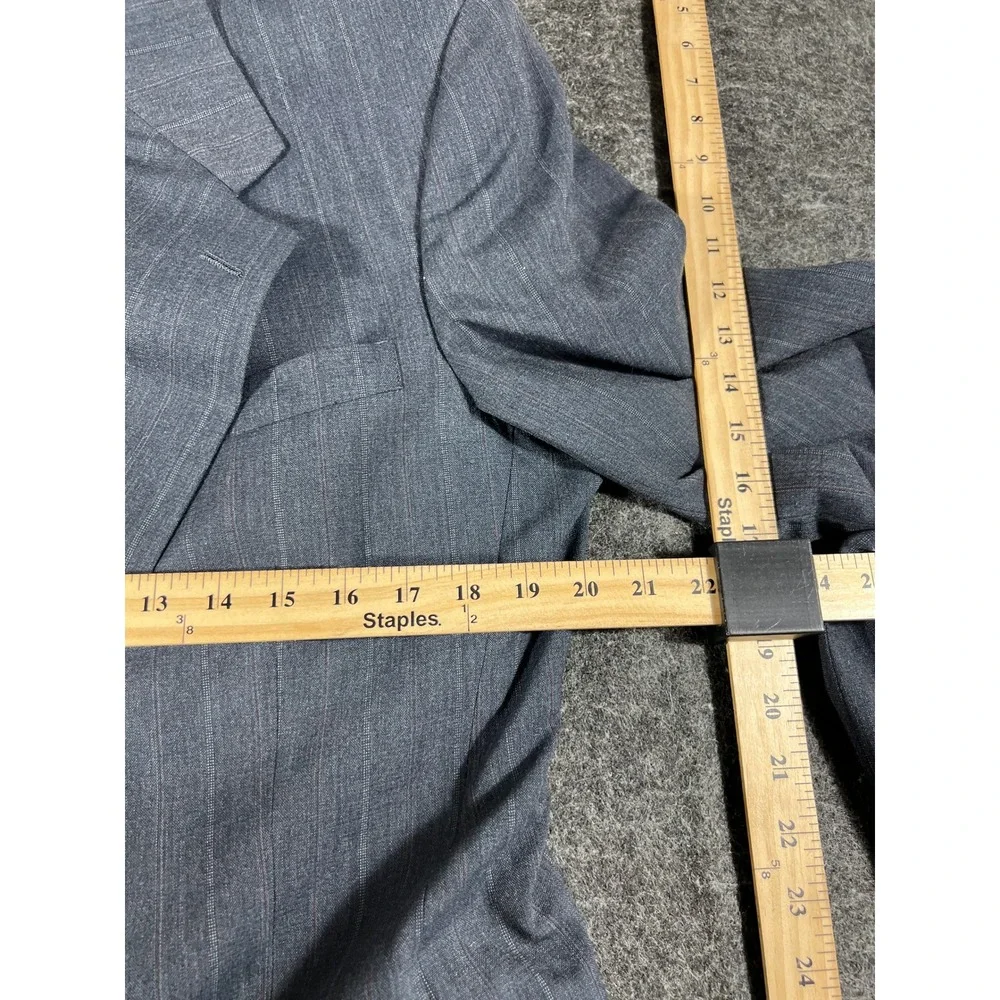 Christian Dior Monsieur Blazer Jacket Mens 40L Grey Pinstripe Wool Preppy Office
